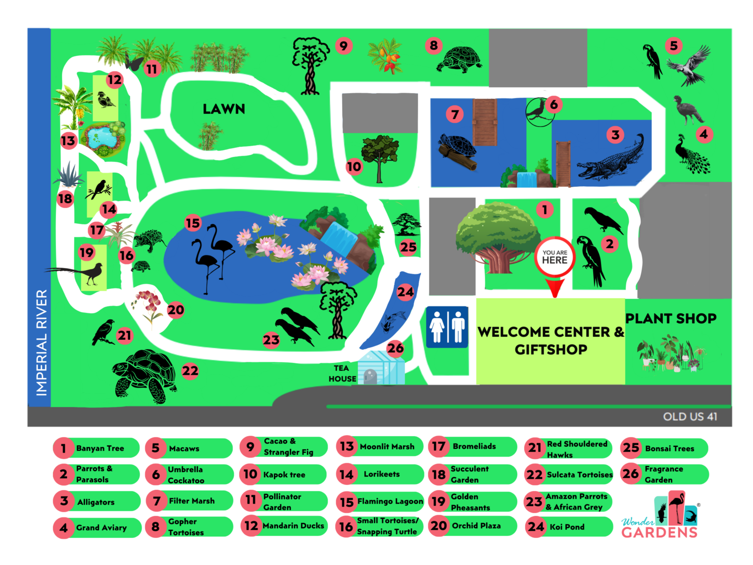 Wonder Gardens Map